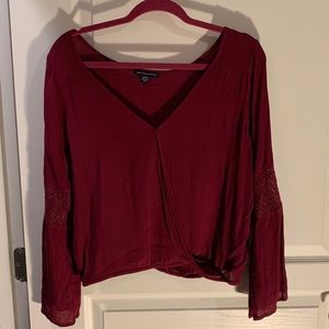 Maroon long sleeve top